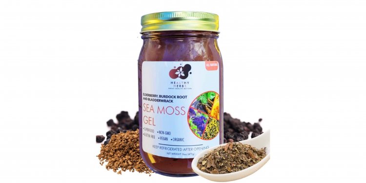 Sea Moss Gel (16 oz) with Elderberry, Bladderwrack, and Burdock Root Made from Jamaica