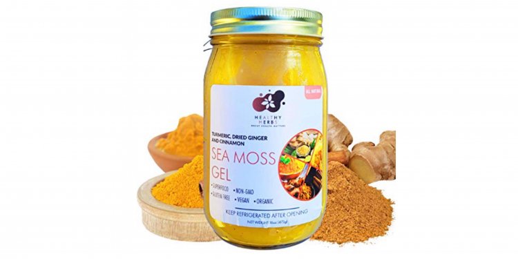 Sea Moss Gel (16 oz) with Raw Gold Seamoss, Turmeric, Dried Ginger and Cinnamon