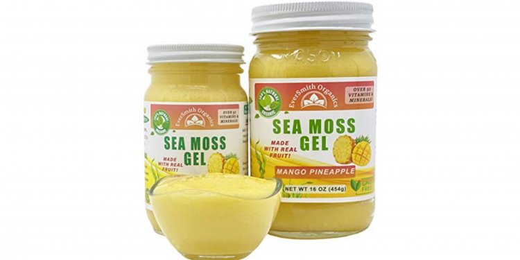 Organic Sea Moss Gel 16 Ounce - Real Fruit - Wildcrafted Sea Moss ( Mango Pineapple )