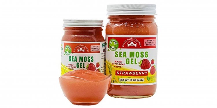 Organic Sea Moss Gel  - 16 Ounce - Real Fruit - Wildcrafted Sea Moss ( Strawberry )