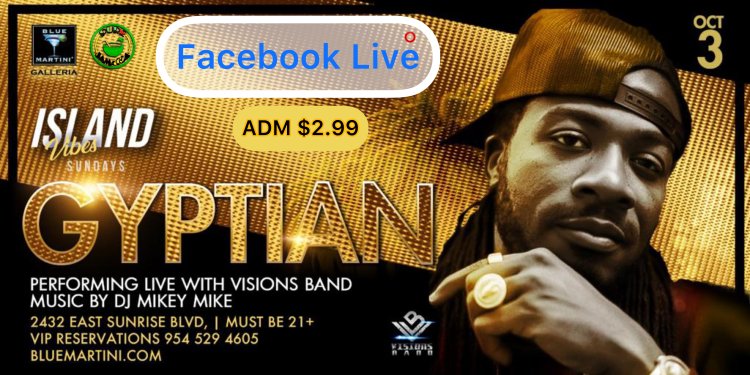 Gyptian/Visions Band Live at Blue Martini , Ft Lauderdale .Island Vibes